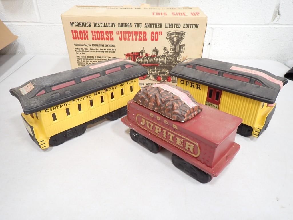 Lot of Train Car Decanters incl Iron Horse Jupiter 60 Limited Edition McCormick in Original Box (1 of 5)