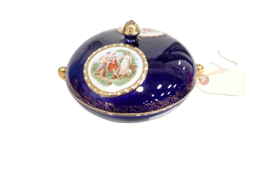 Vintage Empire Ware Porcelain Blue and Gold Bowl: Vintage Empire Ware Porcelain Blue and Gold Bowl