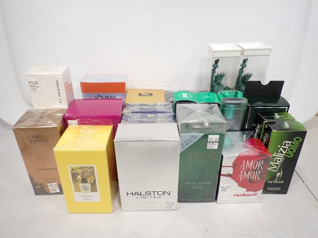 Large Lot of Perfume and Cologne Bottles incl Halston Limited, Pino Silvestre, Acqua di Pino, (1 of 19)