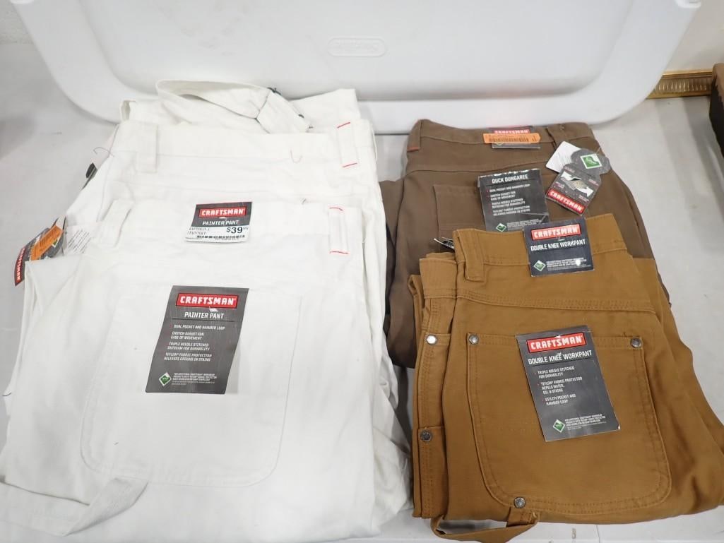 5 Pair of Craftsman Pants New with Tags incl 1 Double Knee Workpant, 1 Duck Dungaree, 2 Painter (1 of 14)
