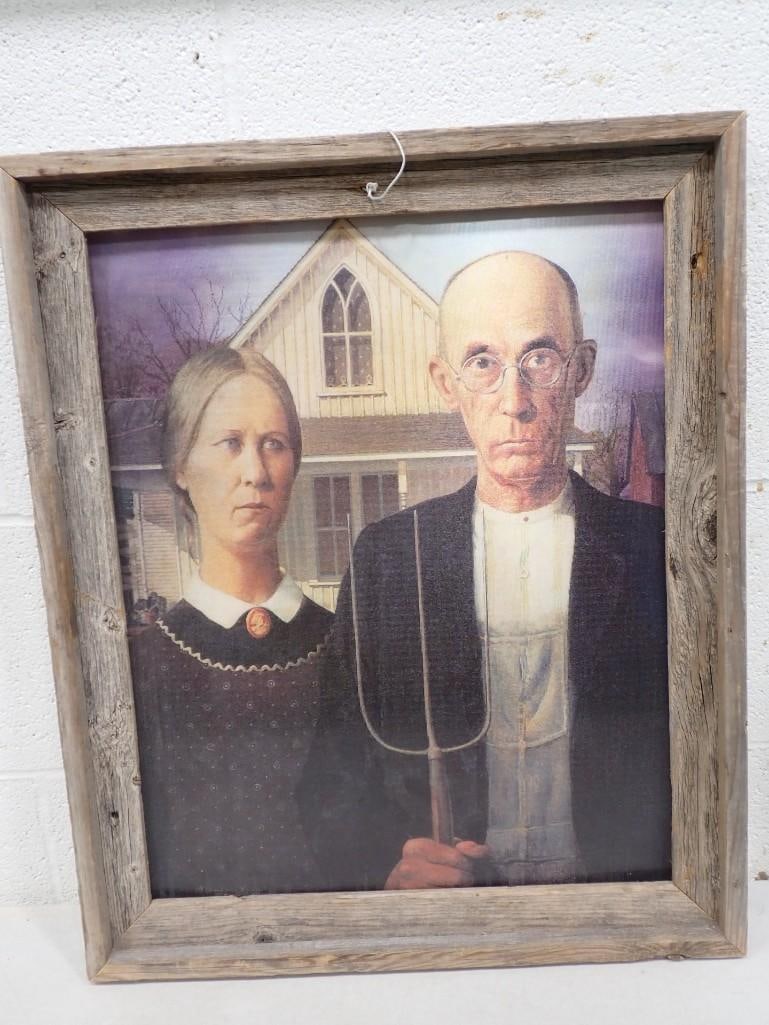 American Gothic Lenticular Picture - from certain angles, they look like zombies: American Gothic Lenticular Picture - from certain angles, they look like zombies - Measures roughly 20x24"
