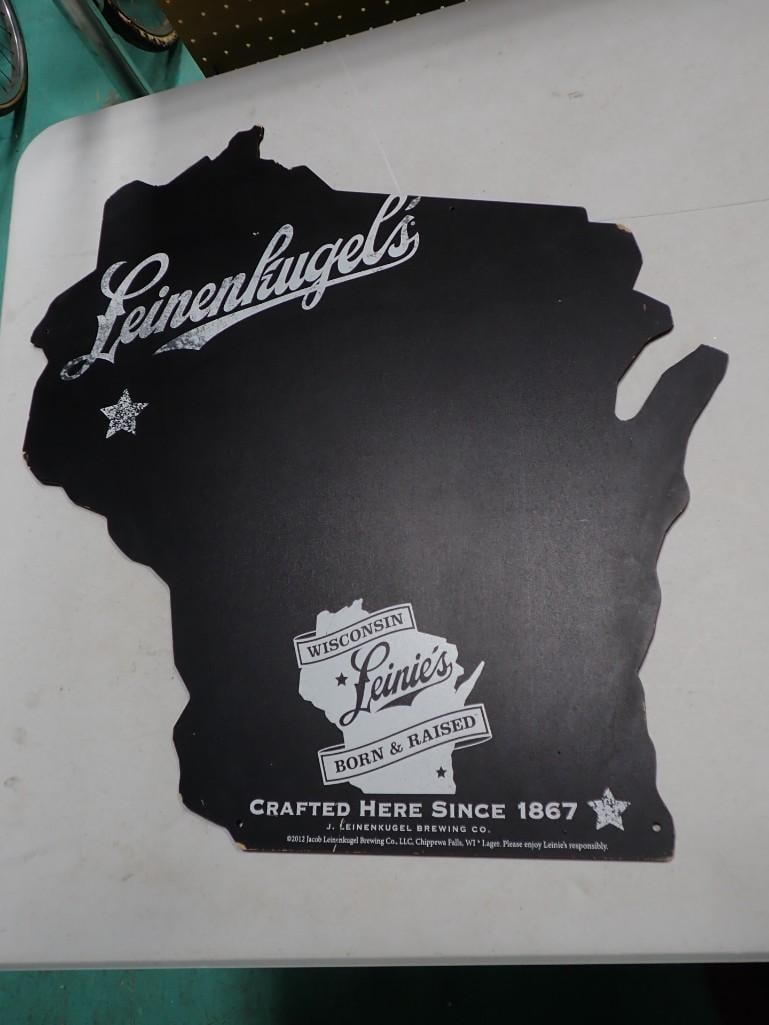 Leinenkugel's Wooden Wisconsin Shaped Wall Hanging / Bar Sign (1 of 7)