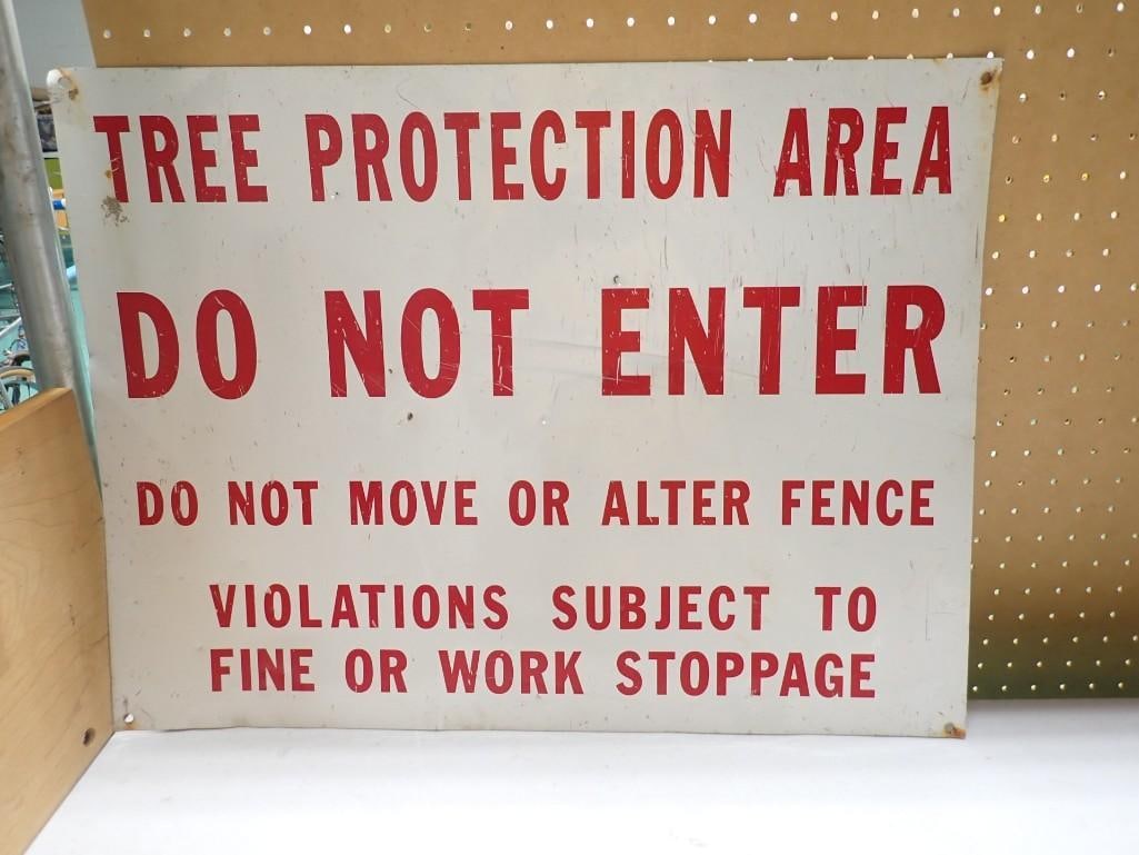 Vintage Tree Protection Area Sign - Measures 18x24" (1 of 3)