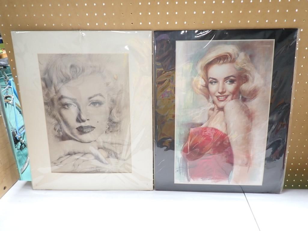 Pair of Marilyn Monroe Prints including one pencil signed. Both are 16x20": Pair of Marilyn Monroe Prints including one pencil signed Haiyan . Both are 16x20" One marked 1998 and the other 2004