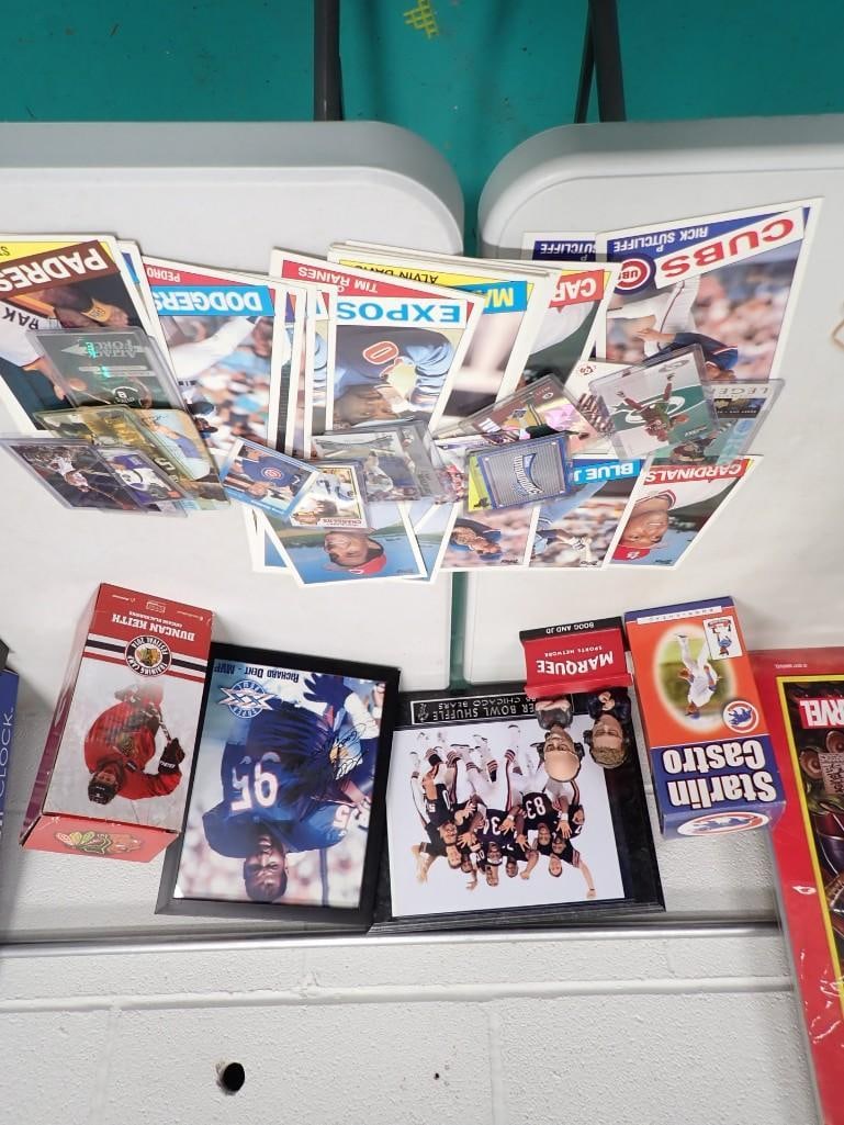 Sports Lot incl Chicago Cubs and Blackhawks Bobbleheads, Richard Dent Autograph - No COA, (1 of 8)