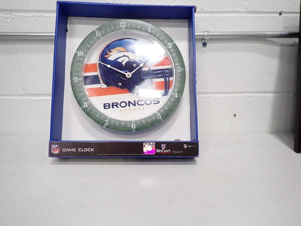 Denver Broncos Wall Clock New in Package: Denver Broncos Wall Clock New in Package
