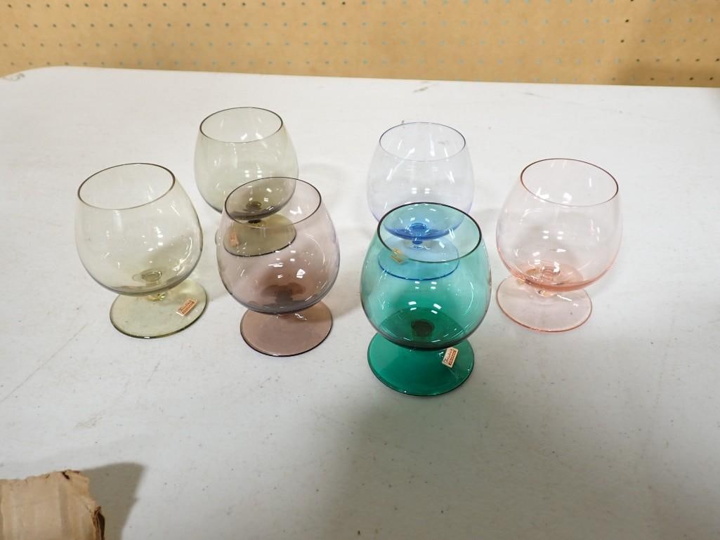 Set of 6 Friedrich Kristall Stemware Barware Glasses Assorted Colors (1 of 6)