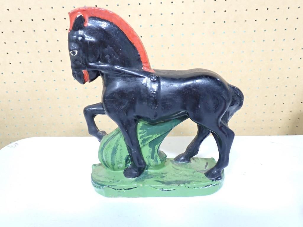Vintage Chalkware Horse with Red Mane (1 of 6)