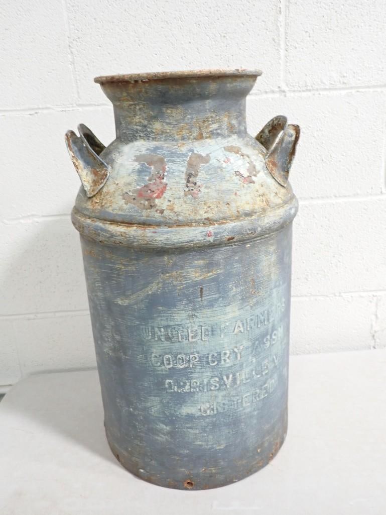 Vintage United Farmers Co-op Milk Can: Vintage United Farmers Co-op Milk Can . Approximately 23" tall