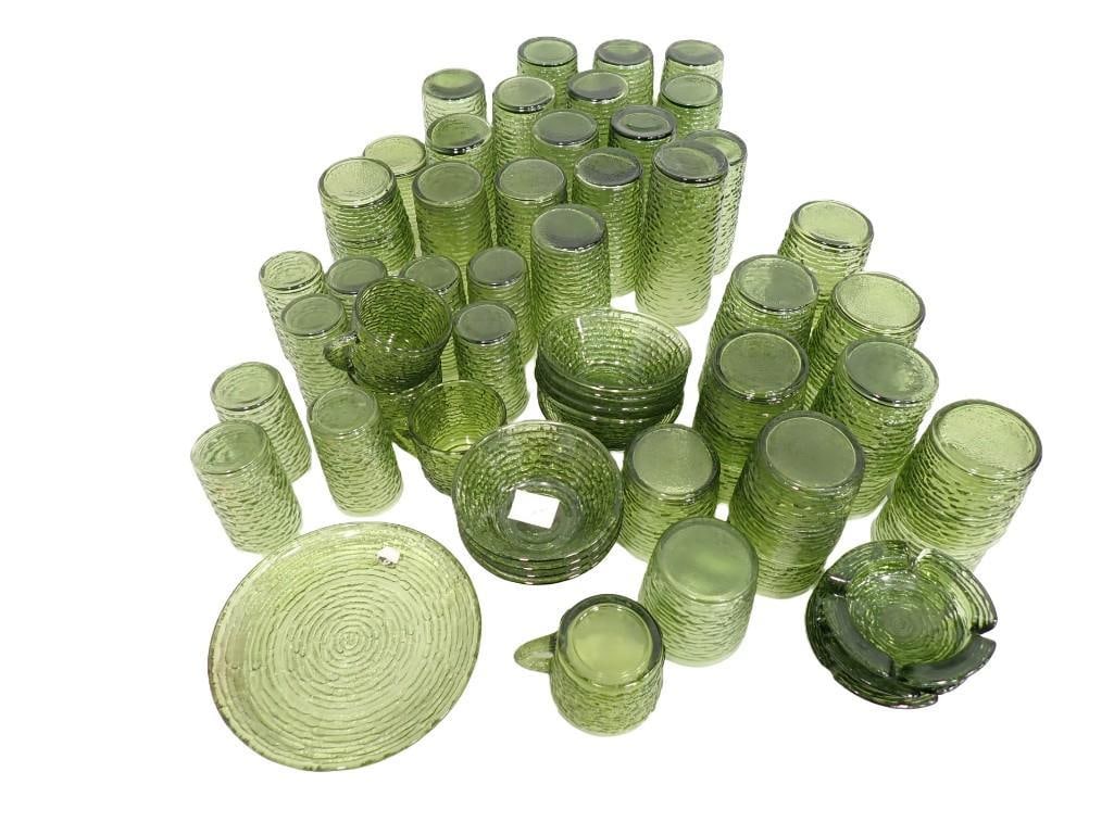 Vintage Anchor Hocking Serano Glass Dishes Avocado Green Huge Lot (1 of 7)