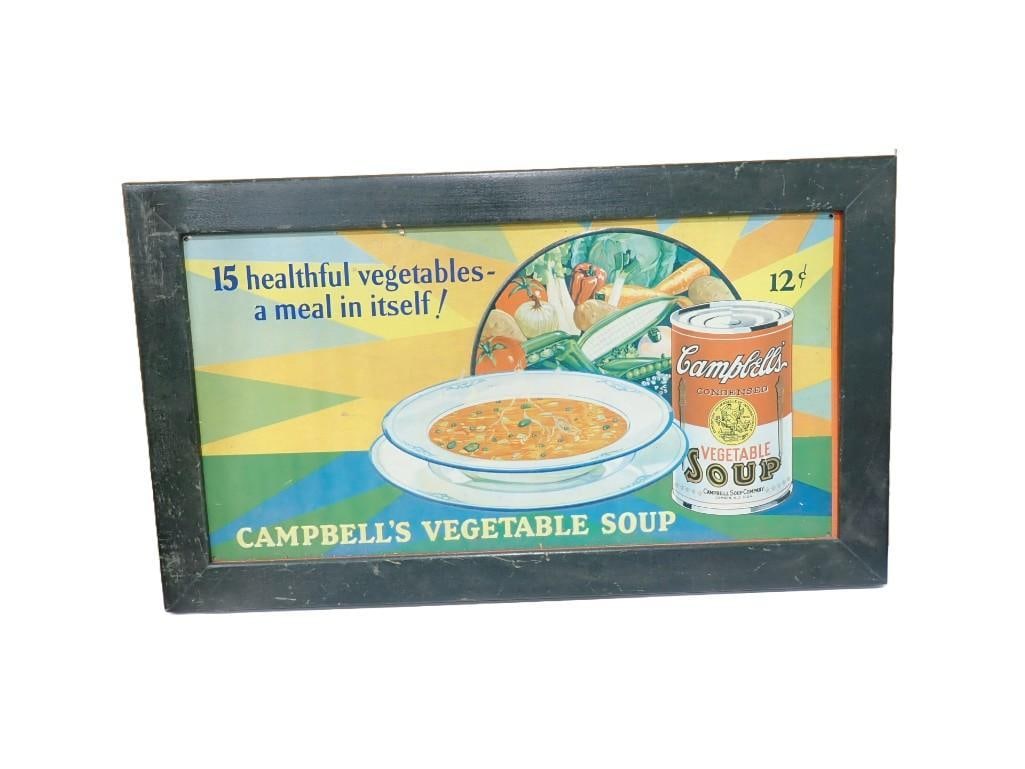 Campbell's Soup Advertising Poster Framed: Campbell's Soup Advertising Poster Framed