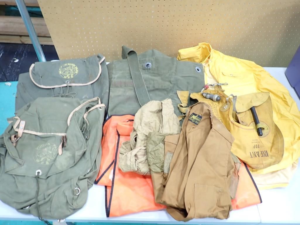 Vintage Northwest Airlines Life Vest and Infant Life vest, other vests as well, etc.: Vintage Northwest Airlines Life Vest and Infant Life vest, other vests as well, duffel bags, KMart, etc.