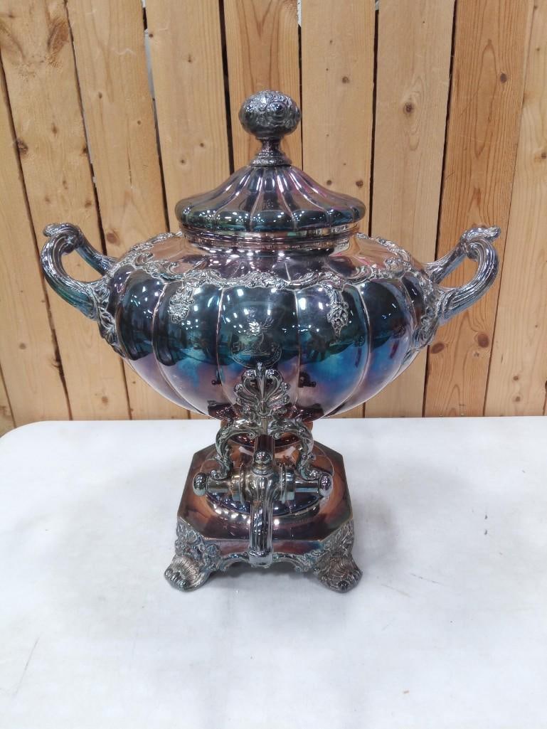 English Sheffield Silver Plate Tea Urn (1 of 10)
