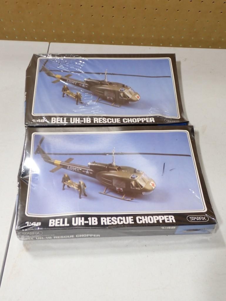Pair of Sealed Starfix  1:48 Scale Bell UH-1B Rescue Chopper Model Kits (1 of 6)