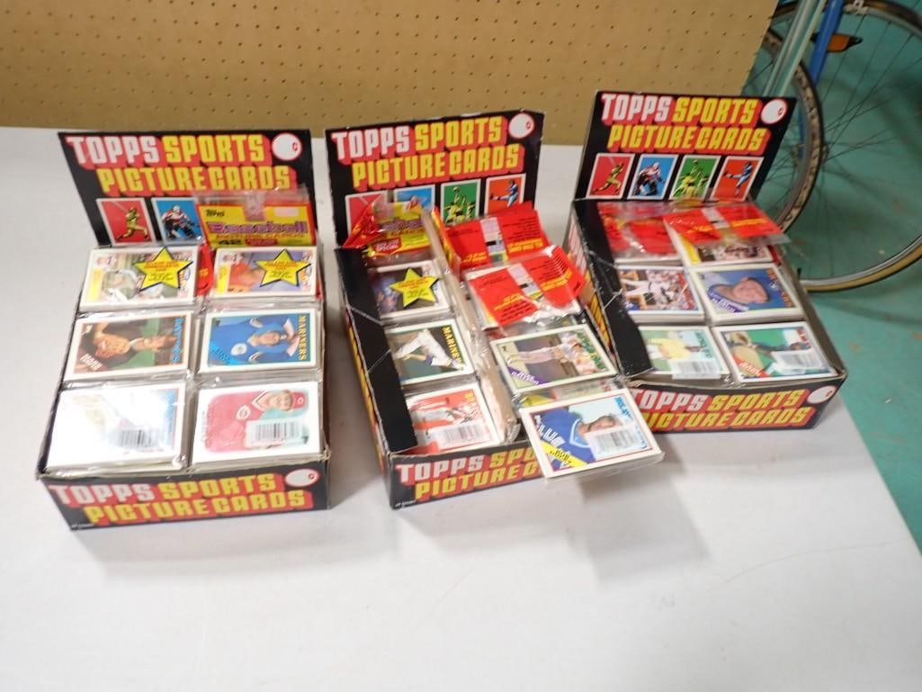 65 Sealed Packs of Topps Baseball Cards. with 3 display cases (1 of 7)