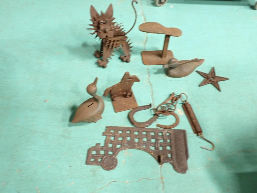 Rusty Metal Home Decor or Barn Decor including Cat, Duck, Cowboy, Tools, Horseshoes, etc.: Rusty Metal Home Decor or Barn Decor including Cat, Duck, Cowboy, Tools, Horseshoes, etc.