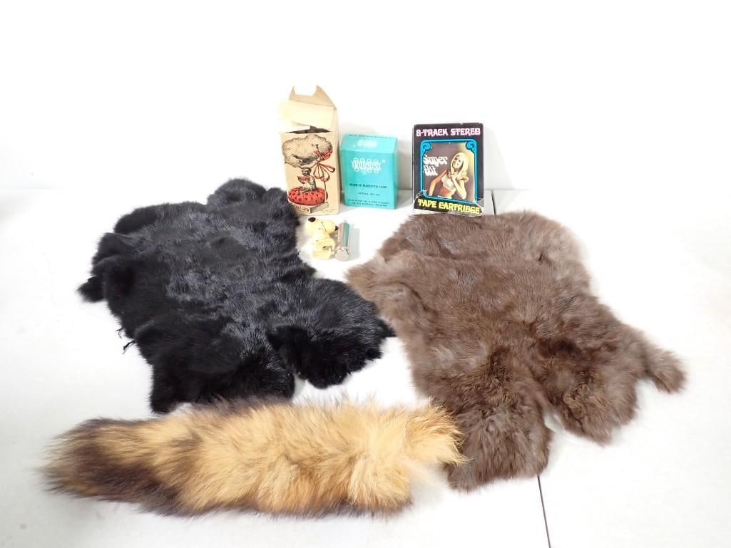 Misc. Lot including Vintage 8 Track Cassette, Transistor Radio, Wind Up Snoopy, Black Americana (1 of 11)