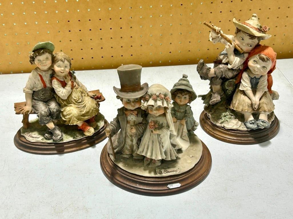 3 Giuseppe Armani Figurines with wood bases (1 of 13)