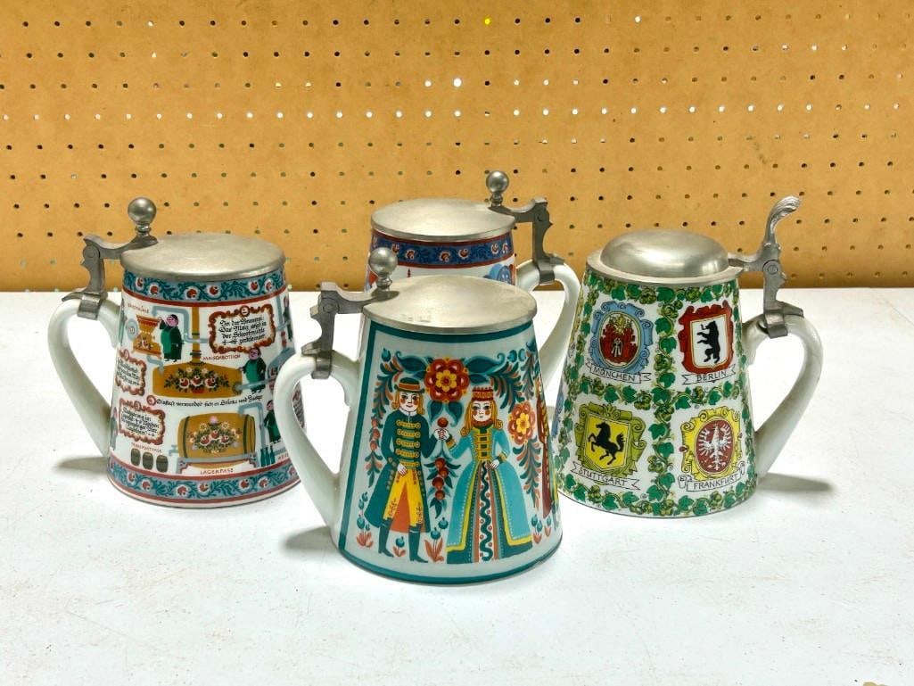4 Western Germany Elisabeth Liegl Beer Steins with lids (1 of 9)