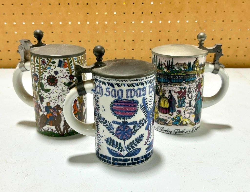 3 Beer Steins including German Elisabeth Liegl Beer (1 of 4)