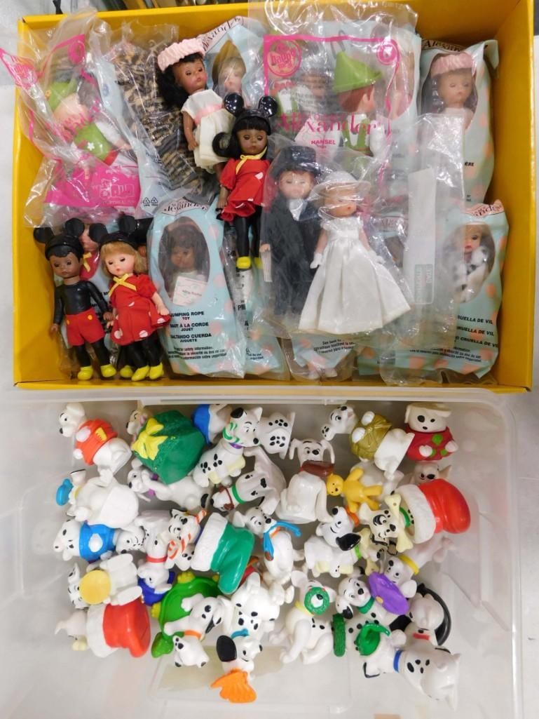 50+ Madame Alexander Dolls & 101 Dalmatians Toys Lot: 50+ Madame Alexander Dolls & 101 Dalmatians Toys Lot . Includes 23 McDonald's MA miniature Madame Alexander dolls, most NIP New in Package, 27 101 Dalmatians Dogs lot. Clean, includes item
