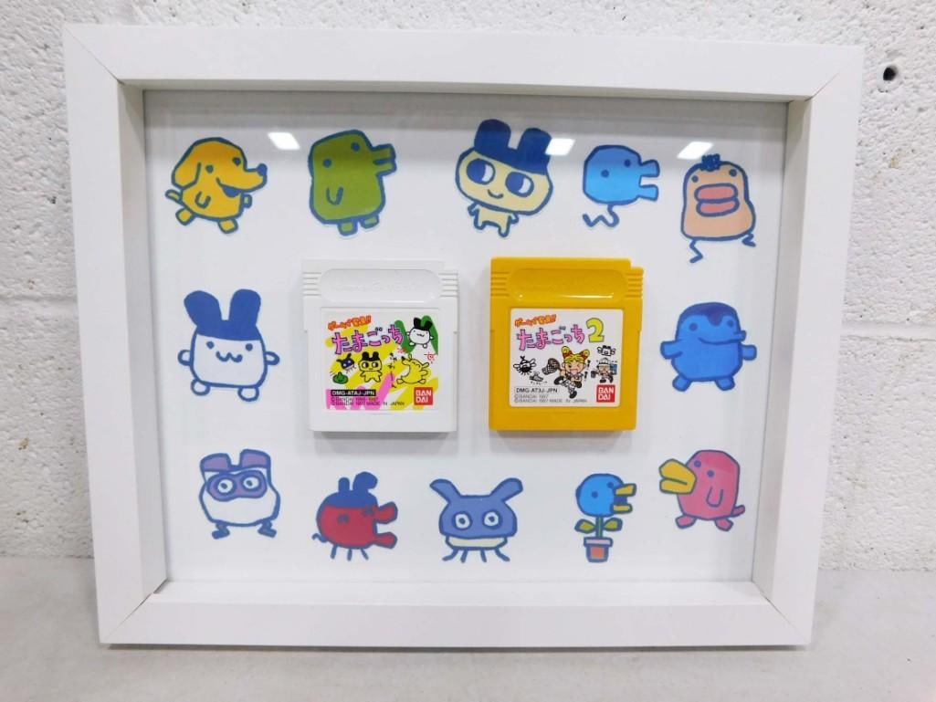 2 Nintendo Game Boy Tamagotchi Japanese Games in Frame (1 of 4)