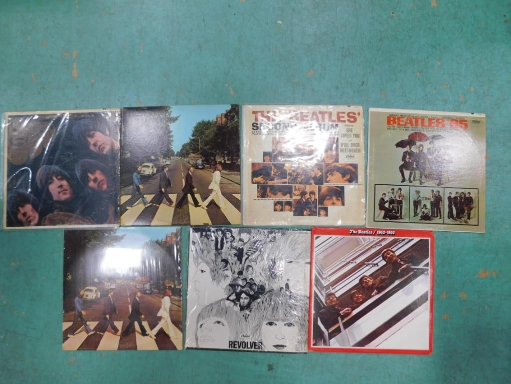 7 Vinyl LP Records incl Beatles Abbey Rod x 2, The Beatles 1962-1966, Beatles Revolver, Beatles Rubb: 7 Vinyl LP 33RPM Records incl Beatles Abbey Rod x 2, The Beatles 1962-1966, Beatles Revolver, Beatles Rubber Soul, The Beatles Second Album, Beatles '65