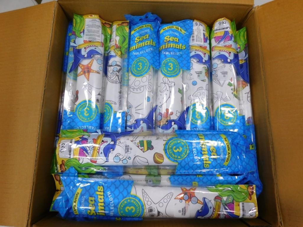 Lot of Sea Animals Coloring Tablecloths New in Package: Lot of Sea Animals Coloring Tablecloths New in Package