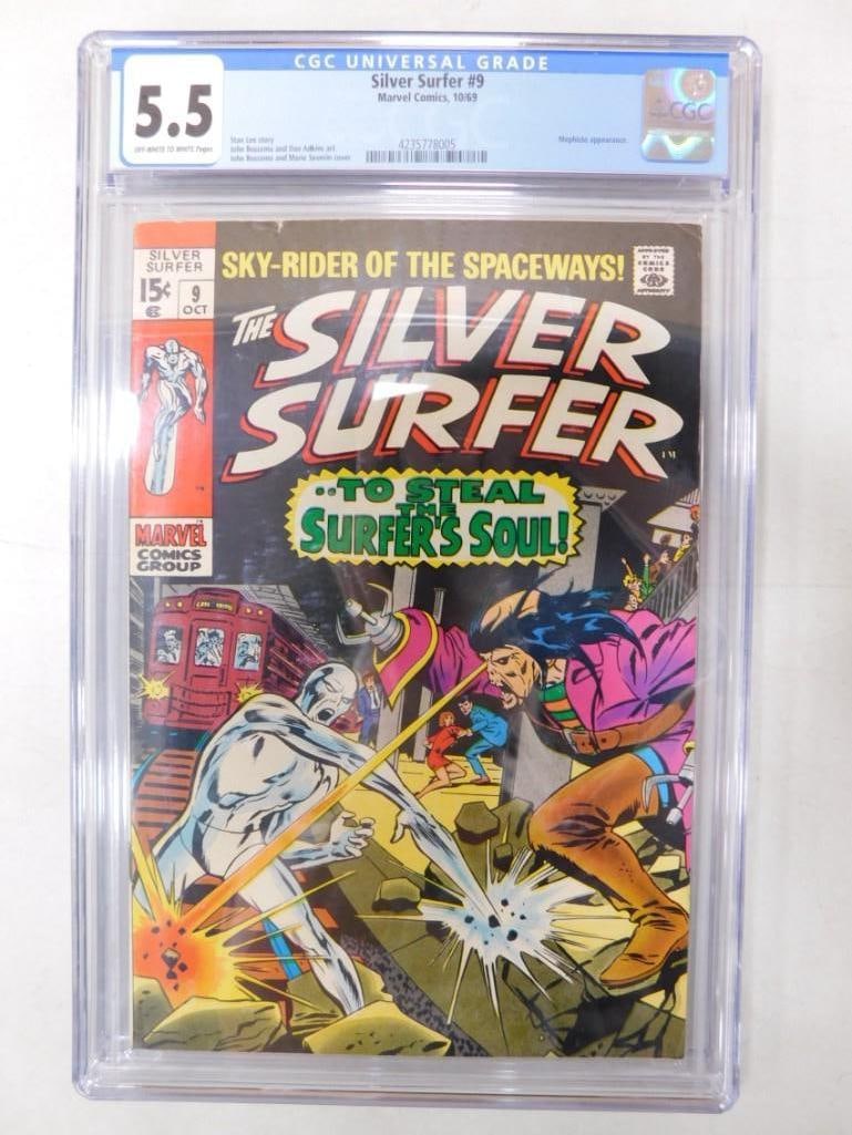 Silver Surfer #9 CGC Graded 5.5 Marvel Comics, 10/69, Off White to White Pages, Mephisto Appearance (1 of 4)