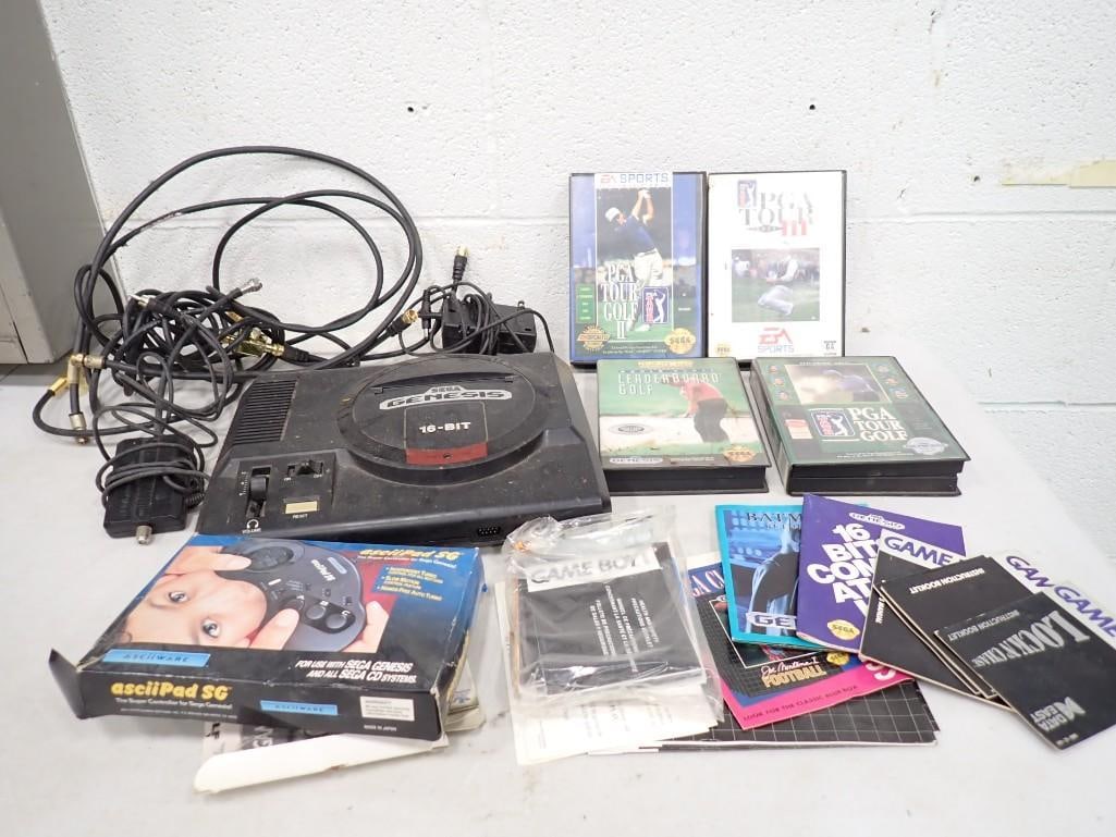 Video Game Lot including Sega Genesis, Golf Games, Cords, Gameboy Manuals, etc. (1 of 14)