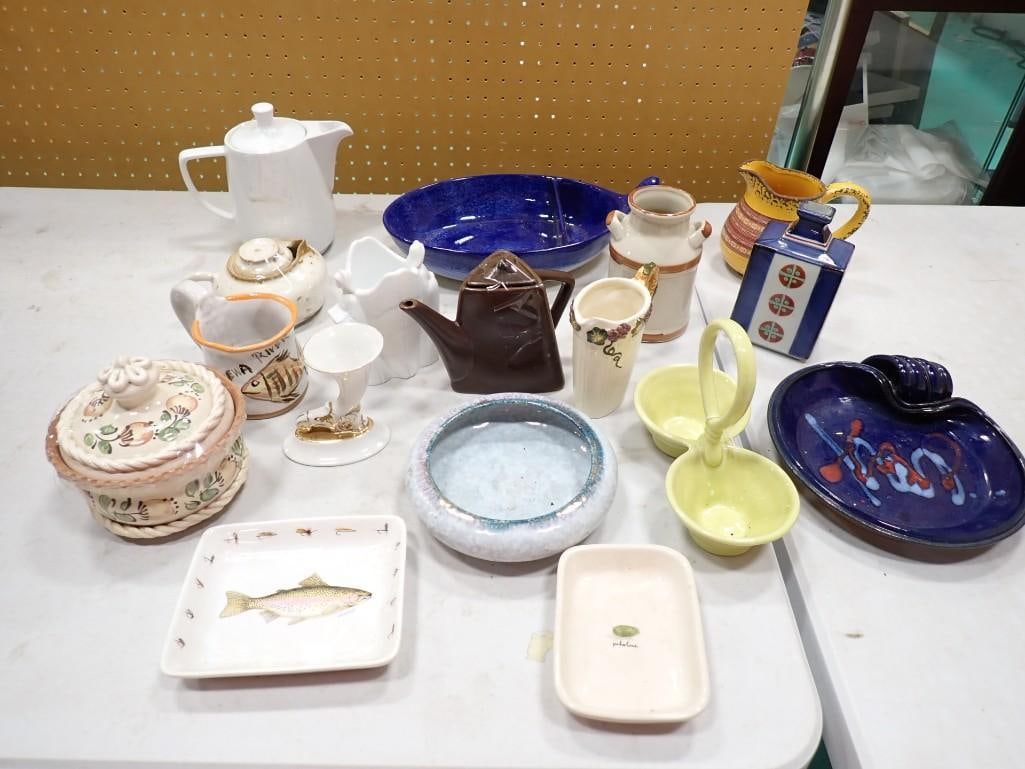 Large Lot of Ceramics, etc. Including Ashtrays, Dishes, Pitchers, etc. (1 of 10)