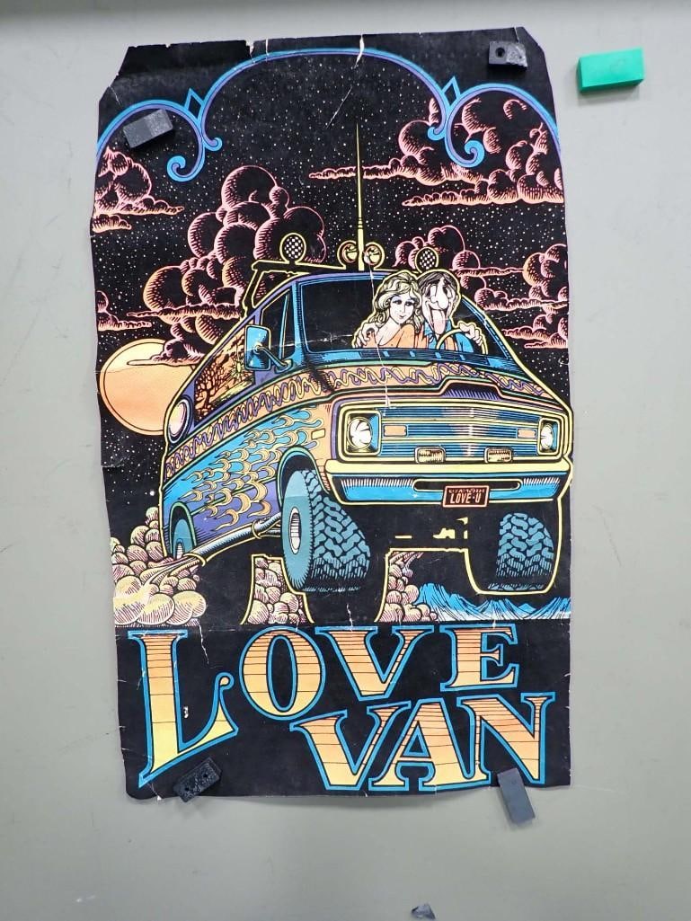 Vintage Love Van Black Light Poster: Vintage Love Van Black Light Poster Condition: has tears, creases, wear, missing corners, etc. Please see pictures