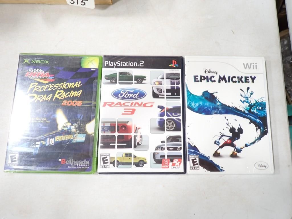 3 Video Games All Factory Sealed incl Professional Drag Racing 2005, Ford Racing 3, Disney Epic M (1 of 12)