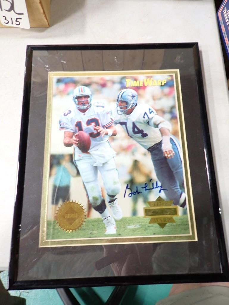 Bob Lilly Autographed Framed Picture with COA: Bob Lilly Autographed Framed Picture with COA
