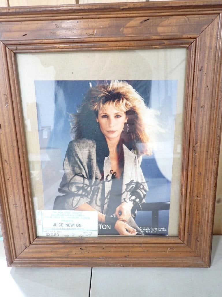 Framed Autographed Juice Newton Picture with Ticket Stub - No COA (1 of 3)