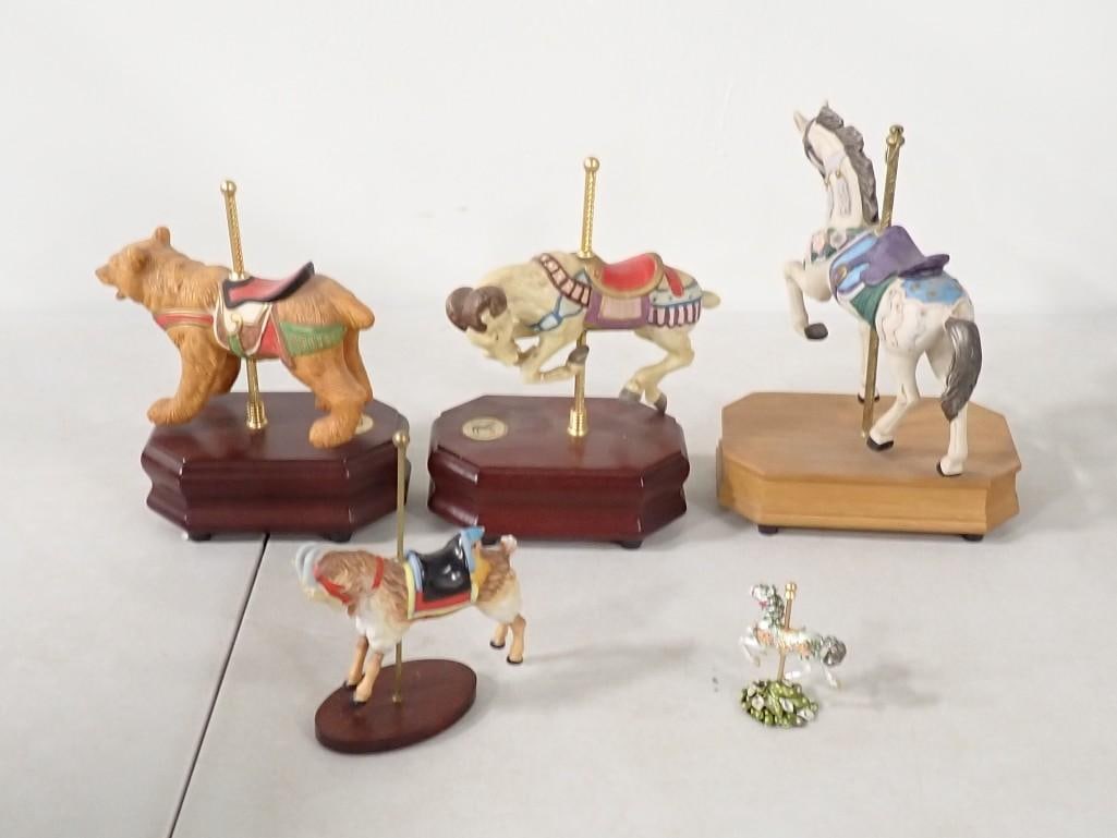 Lot of 5 Carousel Animal Figurines - Horse, Ram, Bear, etc. (1 of 4)