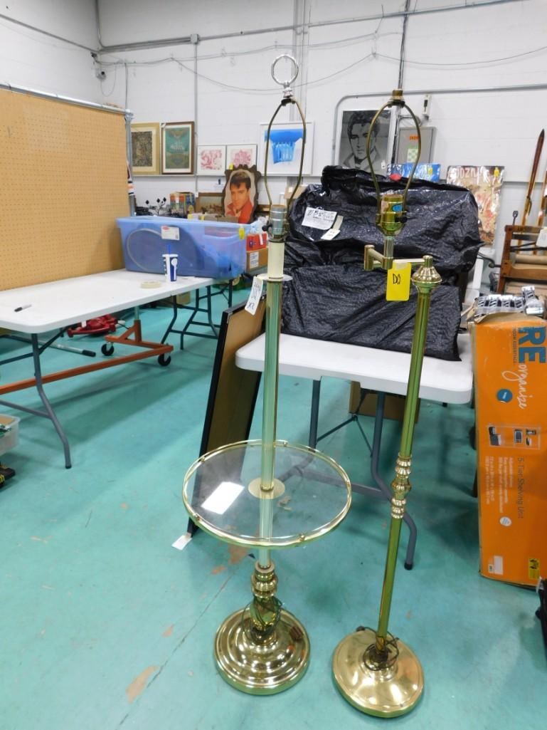 2 Brass Floor Lamps incl 1 with Glass Table (1 of 5)