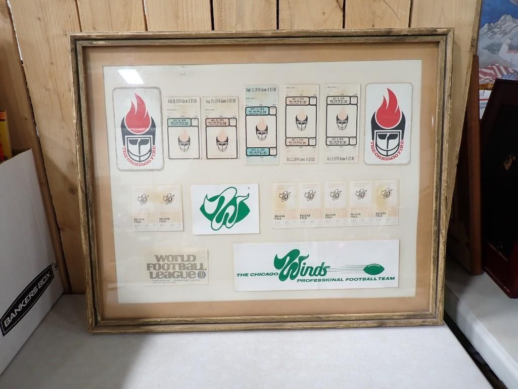 Vintage Sports Tickets incl 1970s Houston Texans, Chicago Fire, Chicago Winds, World Football League: Vintage Sports Tickets incl 1970s Houston Texans, Chicago Fire, Chicago Winds, World Football League