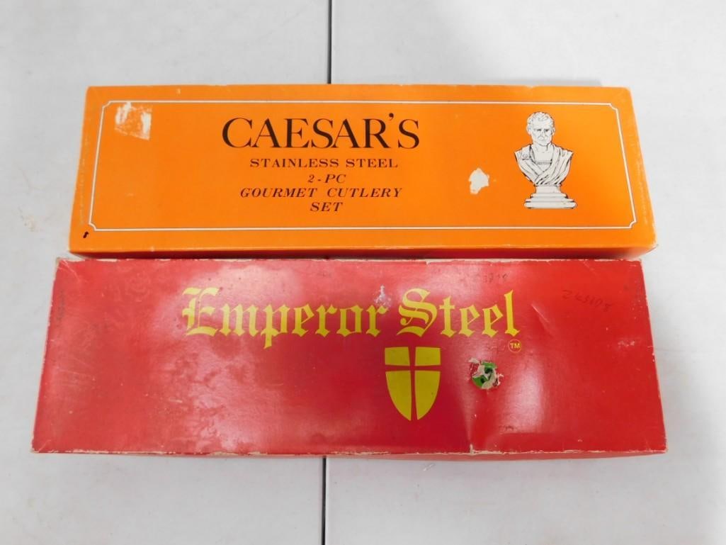 Cutlery Knives including Caesar's Stainless Steel 2 piece and Emperor Steel with boxes: Cutlery Knives including Caesar's Stainless Steel 2 piece and Emperor Steel with boxes