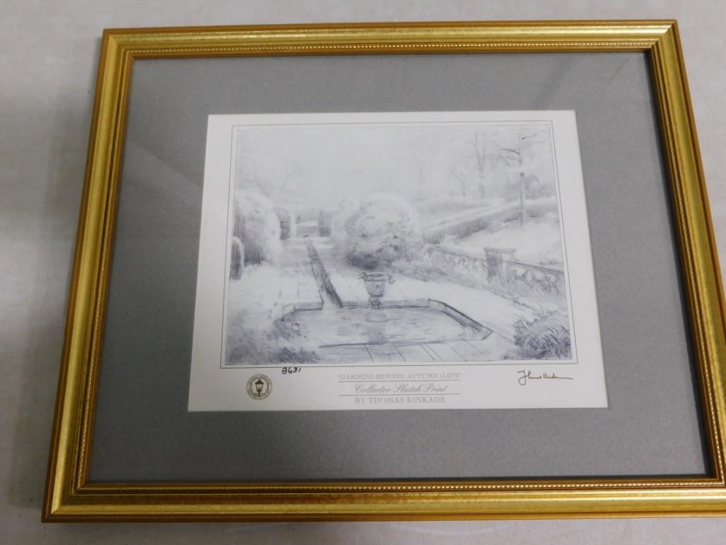Framed Thomas Kinkade Framed Print "Gardens Beyond Autumn Gate Collector Sketch Print (1 of 5)