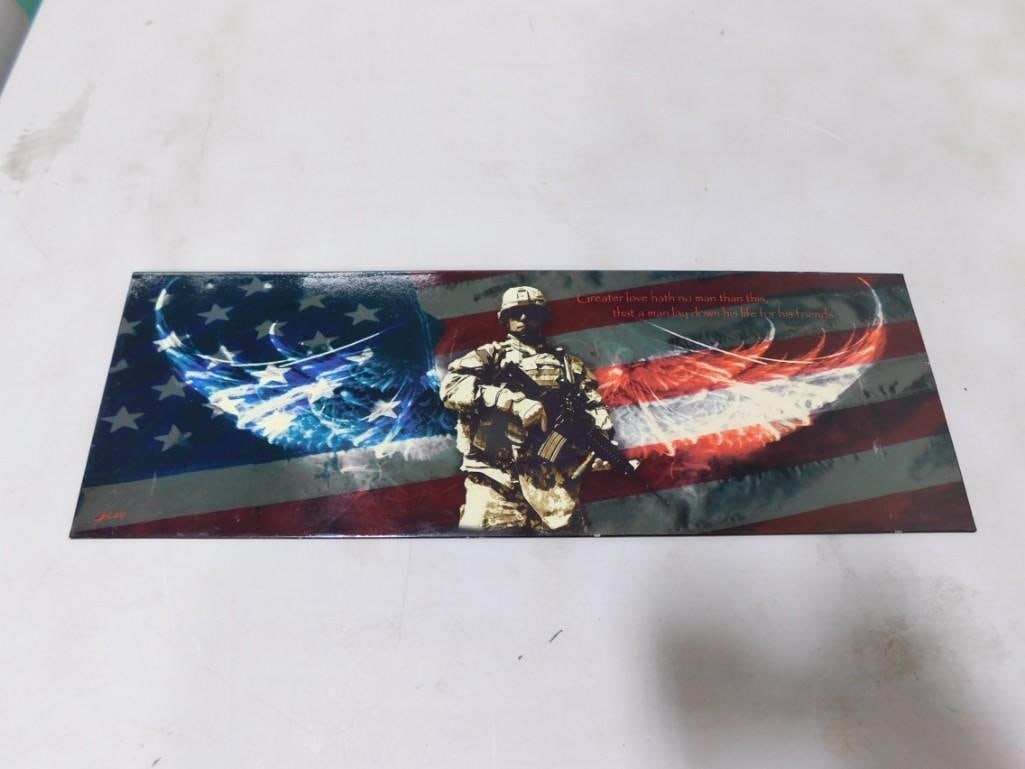 Patriotic Military / US Flag Print - measures 7x20" (1 of 3)