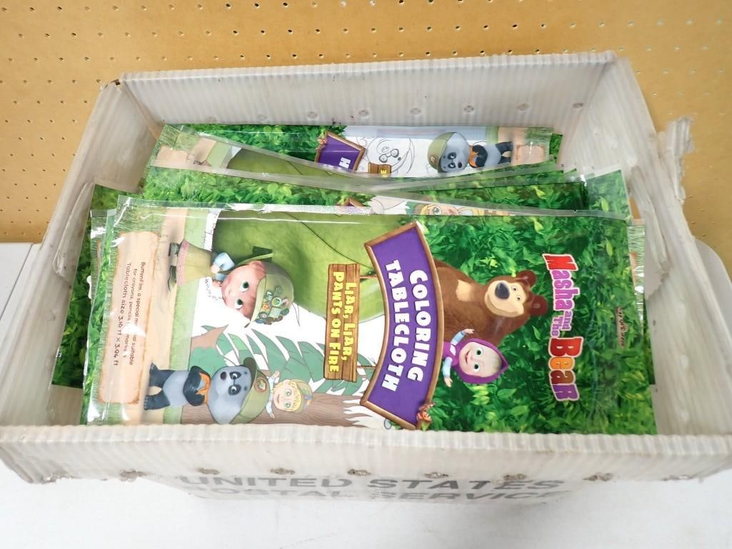 Large Bin full of Liar, Liar, Pants on Fire Coloring Tablecloths - new in packages: Large Bin full of Liar, Liar, Pants on Fire Coloring Tablecloths - new in packages