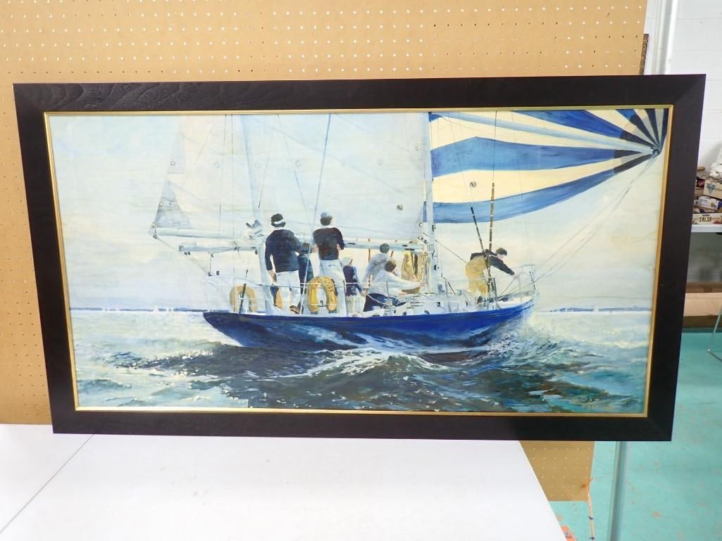 Deborah Chapin "Restless Dreams" Framed Nautical Art - Measures roughly 53x29" (1 of 10)