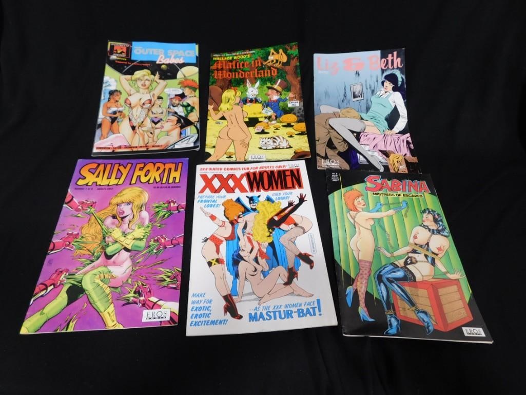 Adult Comic Books including Outer Space Babes, Malice in Wonderland, XXX Women, Sabina, etc. (1 of 5)