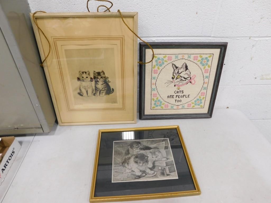 3 Vintage Cat and Kitten Pictures Lot (1 of 9)