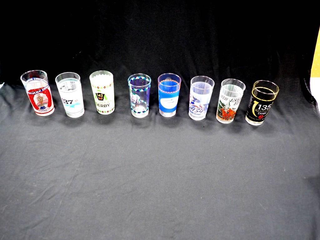 Lot of Kentucky Derby, Churchill Downs, Horseracing etc. Drinking Glasses (1 of 6)
