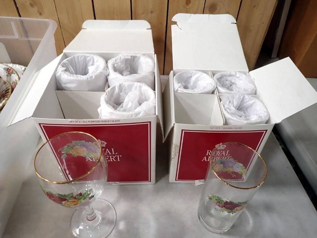 Royal Albert Old Country Roses Glasses with Boxes: Royal Albert Old Country Roses Glasses with Boxes