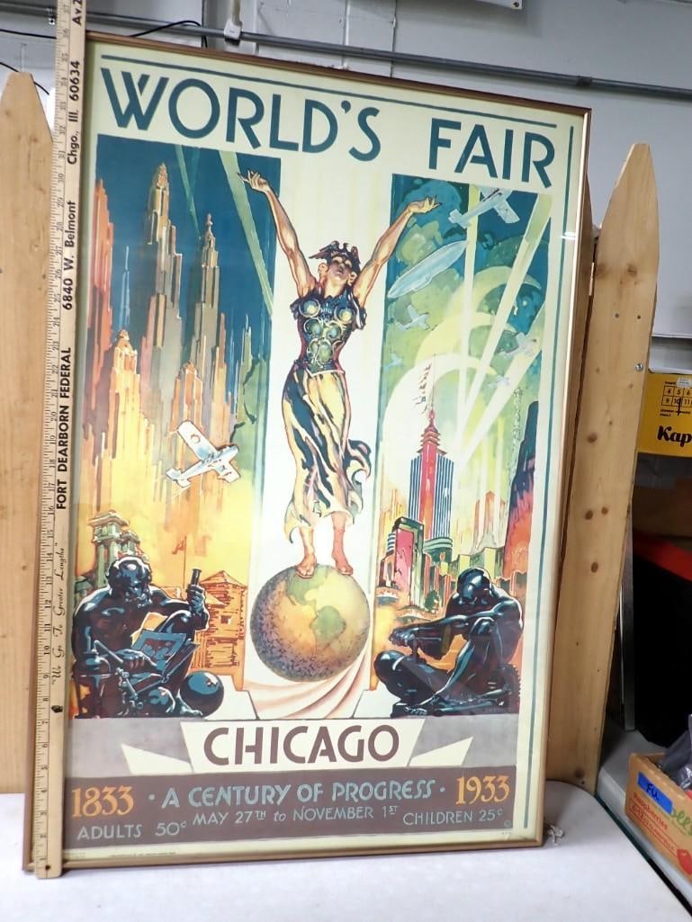 Chicago World's Fair A Century of Progress Reprint Poster from 1983 Measures 24" x 36" (1 of 6)