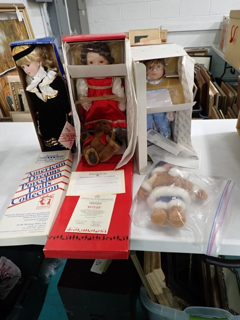 American Dreams Ellis Island Doll in Original Box, Knowles Natasha Doll in Original Box, Ashton Drak: American Dreams Ellis Island Doll in Original Box, Knowles Natasha Doll in Original Box, Ashton Drake Mommy I'm Sorry Doll in Original Box