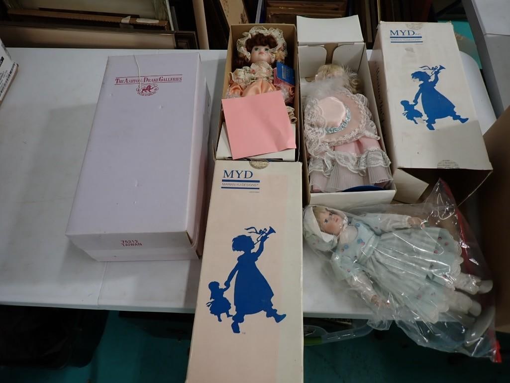4 Porcelain Dolls incl MYD Yu Jessica Doll in Original Box, Ashton Drake Natasha Doll in Original Bo (1 of 7)